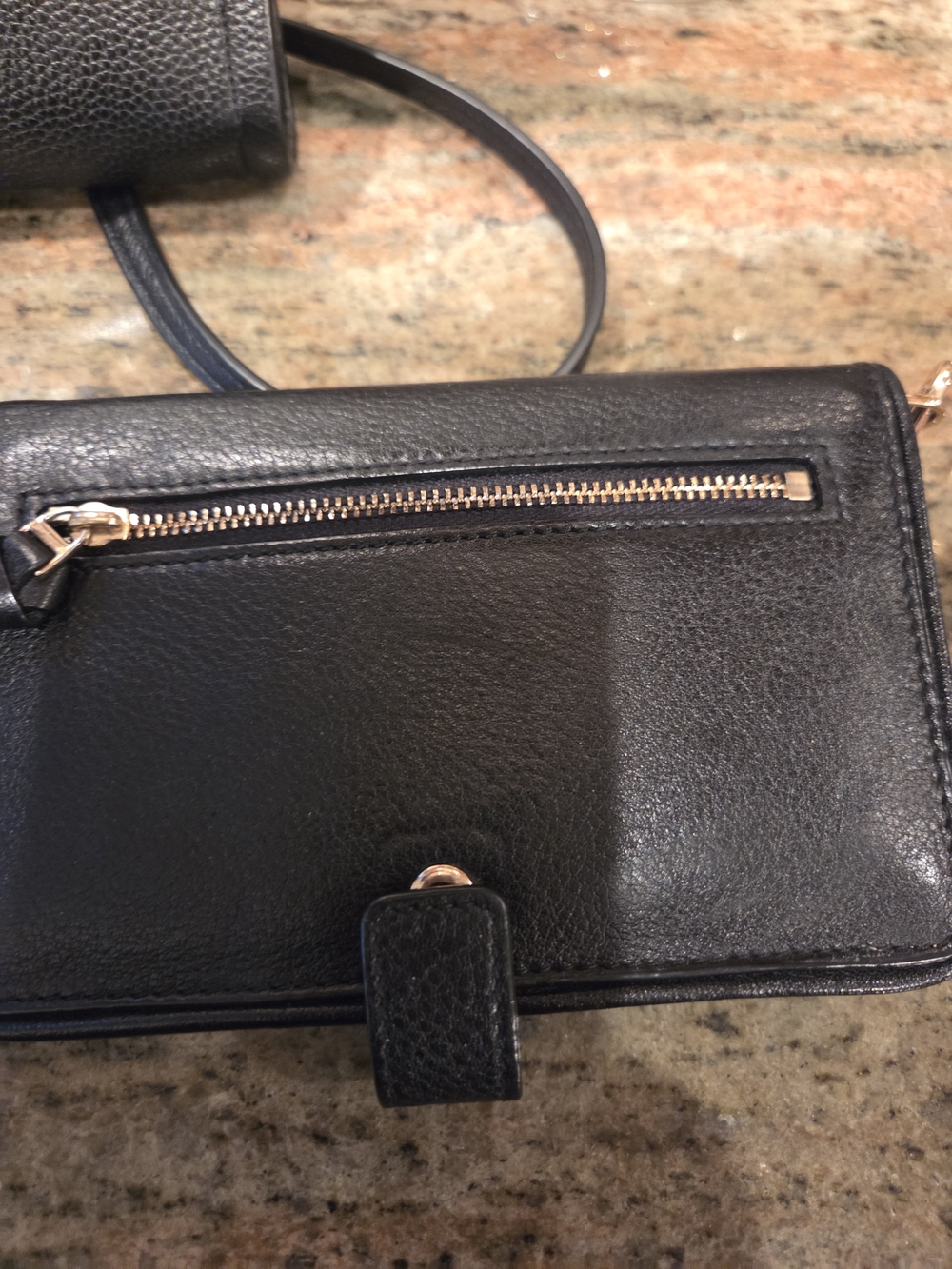 Tory Burch Black Leather Crossbody and Wristlet with Gold Logo - Picture 5 of 6